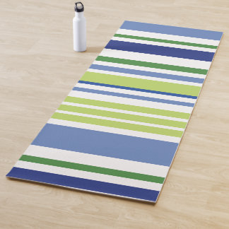 Blauwe en groene stripe Yoga Mat