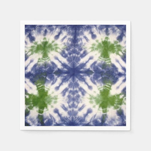 Blauwe en groene stropdas Dye Paper servetten (Voorkant)
