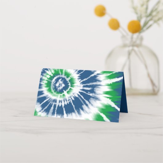 Blauwe en groene stropdas kleurstof gepersonalisee (Achterkant)