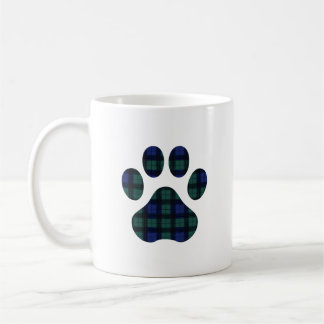 Blauwe en groene Tartan Pset Dog Paw-Mok Koffiemok