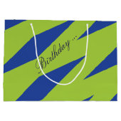 Blauwe en groene tas large cadeautasje (Achterkant)
