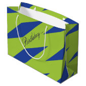 Blauwe en groene tas large cadeautasje (Achterkant Gekanteld)