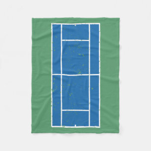 Blauwe en groene Tennis Court Verstoorde stijl Fleece Deken