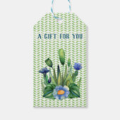 Blauwe en groene tuin cadeaulabel (Voorkant)
