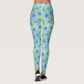 Blauwe en groene tulpen leggings (Achterkant)