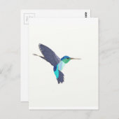 Blauwe en groene vogel briefkaart (Voorkant / Achterkant)