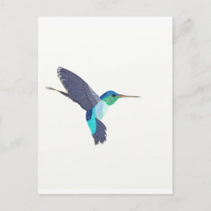 Blauwe en groene vogel briefkaart