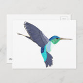 Blauwe en groene vogel briefkaart (Voorkant / Achterkant)