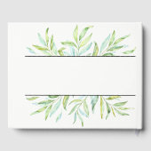 Blauwe en groene Waterverf bladeren Gastenboek (Achterkant)