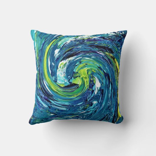 Blauwe en groene wervelkolom kussen (Achterkant)