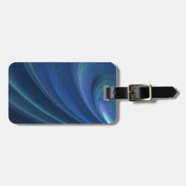 Blauwe en groene zachte zandgolven bagagelabel