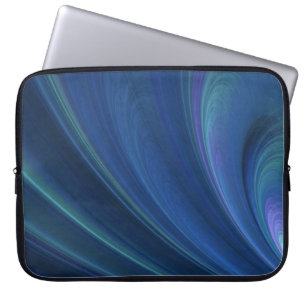 Blauwe en groene zachte zandgolven laptop sleeve