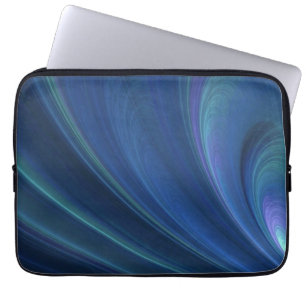 Blauwe en groene zachte zandgolven laptop sleeve