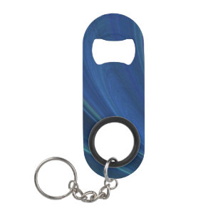 Blauwe en groene zachte zandgolven mini flessenopener
