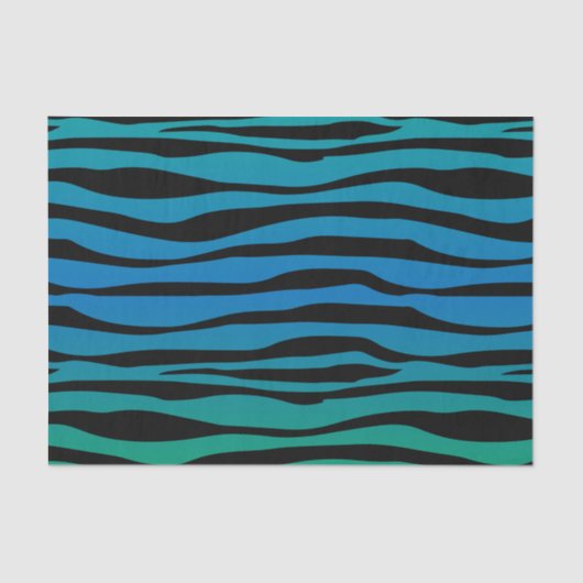 Blauwe en groene Zebra — Dierafdrukken Tissuepapier (Voorkant)