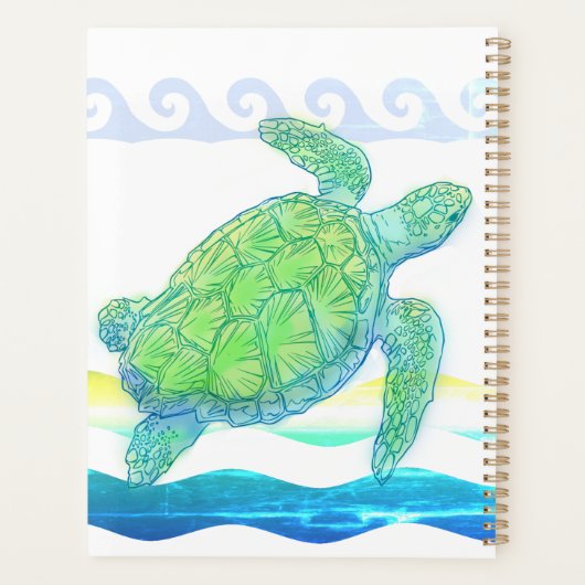 Blauwe en groene Zee Planner (Achterkant)