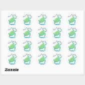 Blauwe en groene Zee Ronde Sticker (Vel)