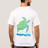 Blauwe en groene Zee T-shirt (Achterkant)