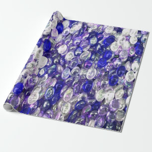 Blauwe en heldere glazen kristallen kogel cadeaupapier