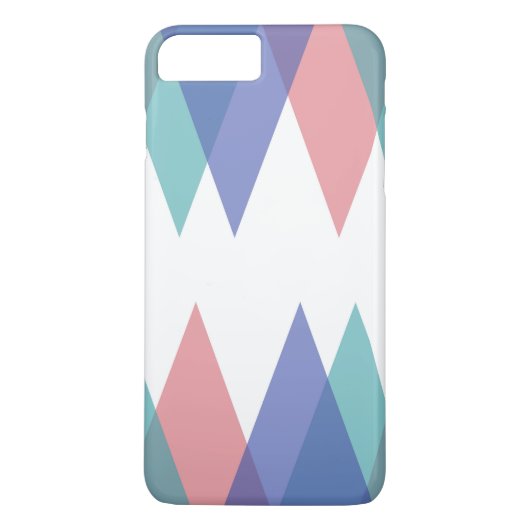 Blauwe en koraaldriehoeken Case-Mate iPhone case (Achterkant)