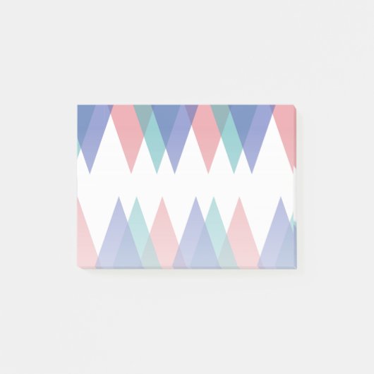 Blauwe en koraaldriehoeken post-it® notes (Voorkant)