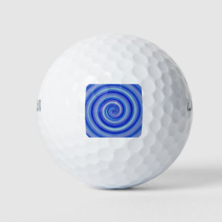 Blauwe en lichtblauwe spiraal golfballen