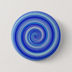 Blauwe en lichtblauwe spiraal ronde button 5,7 cm