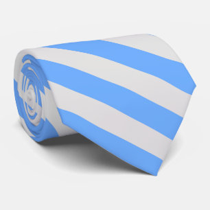 Blauwe en Lichtgrijze Gestreept Stropdas