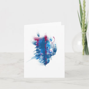 Blauwe en magenta kunst "Seedpod" notecard Kaart