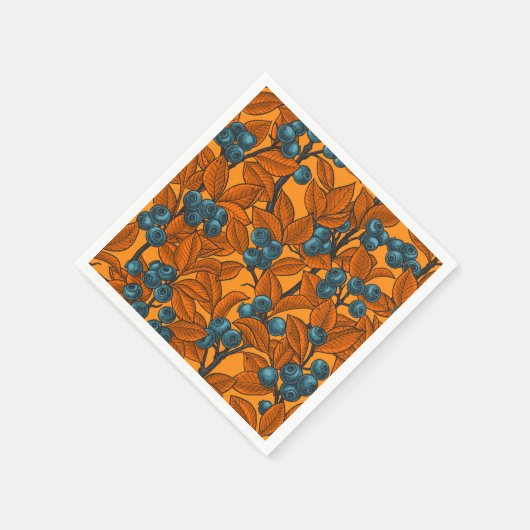 Blauwe en oranje bosbessen servet (Hoek)