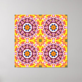 Blauwe en Oranje brandtrap Canvas Afdruk