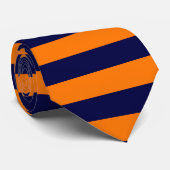 Blauwe en Oranje horizontale strepen Stropdas (Opgerold)
