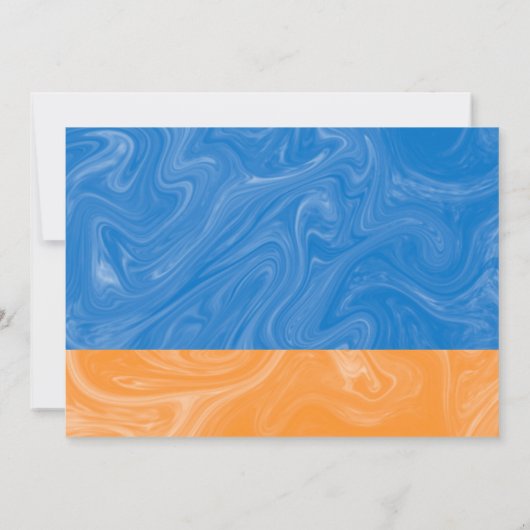 Blauwe en oranje papaver repetitiediner kaart (Achterkant)