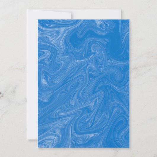 Blauwe en Oranje papaverbruiloft Kaart (Achterkant)