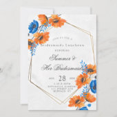 Blauwe en Oranje papavermazen Kaart (Voorkant)