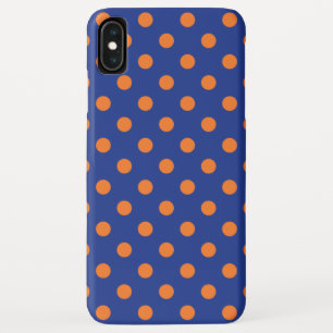 Blauwe en Oranje pokadots iPhone XS Max Hoesje