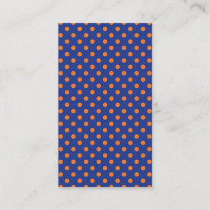 Blauwe en oranje polka stippen visitekaartje
