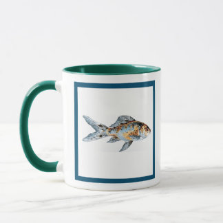 Blauwe en Oranje Shubunkin Goldfish Fine Art Mok