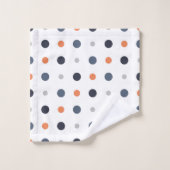 Blauwe en oranje Stippen Bad Handdoek (Wasdoekje)