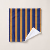 Blauwe en Oranje streep Bad Handdoek (Wasdoekje)