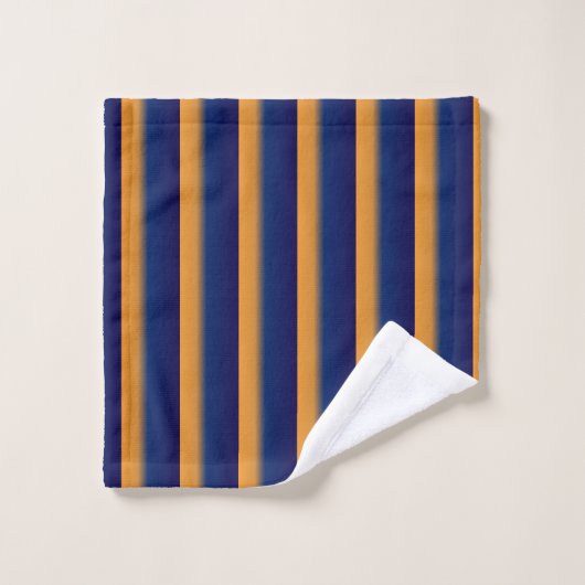 Blauwe en Oranje streep Bad Handdoek (Wasdoekje)