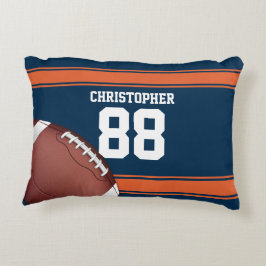 Blauwe en Oranje Stripes Jersey Rietijzer Football Accent Kussen