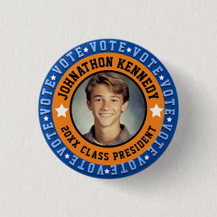 Blauwe en Oranje studentenlichaamscampagne Ronde Button 3,2 Cm