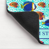 Blauwe en Oranje tropische aquariumvis gevild Muismat (Hoek)