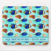 Blauwe en Oranje tropische aquariumvis gevild Muismat (Voorkant)