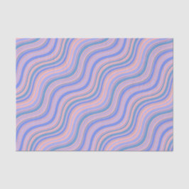 Blauwe en Oranje Wavy Lines Tissuepapier