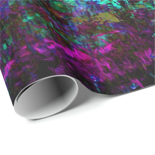 blauwe en Paarse Abstracte boomgaard Abalone Cadeaupapier (Rol Hoek)