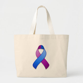 Blauwe en Paarse Awareness Ribbon Bag Grote Tote Bag