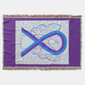 Blauwe en Paarse bewustwording Ribbon Angel Blanke Deken (Voorkant)