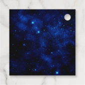 Blauwe en Paarse Bloemen Pauw Verjaardag Bedankjes Labels (Achterkant)